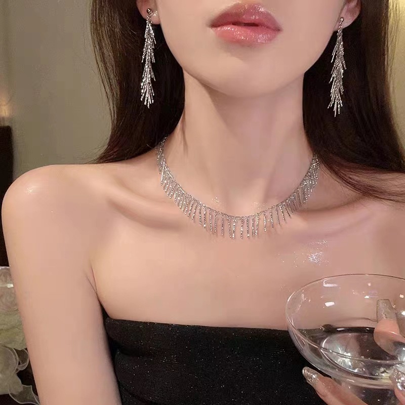 【Mega Sale】Tassel Necklace Women's Summer Light Elegant Fashion Exquisite All-match Necklace Necklace