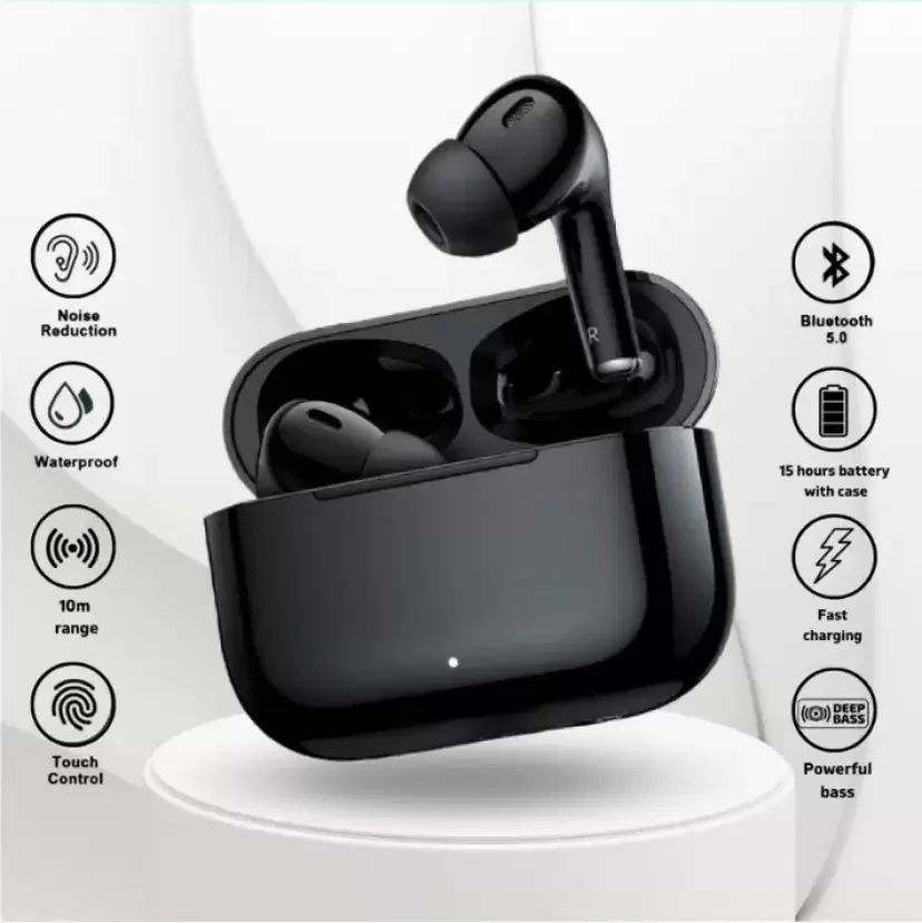 Airbuds Pro 2 Type-C Premium Wireless Earbuds: 24-Hour Battery Life, Rich Bass with Spatial Audio, Dual-Side Slide Volume Control, Wireless Charging Support, & 3 Sizes of Comfort Ear Tips (Latest Edition)
