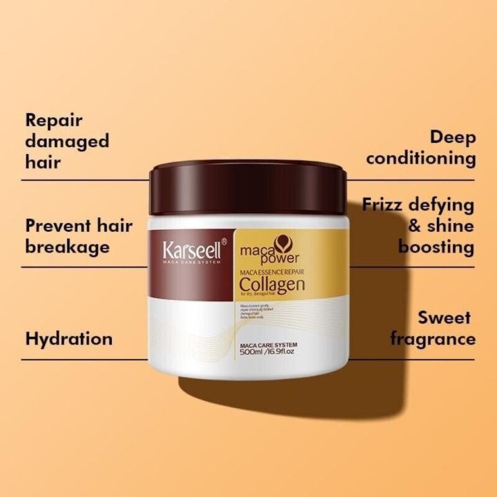 Karseell Maca Essence Hair Mask 500ml Deep Nourishing Hair Treatment For Blonde Platinum White And Grey Hair