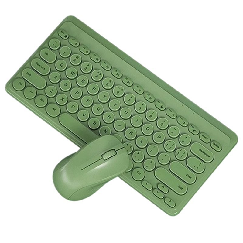 Colorful Round Keycap Mini Keyboard Gaming Bluetooth 5.0 Silent Keyboard Mouse Set for MacBook Laptop