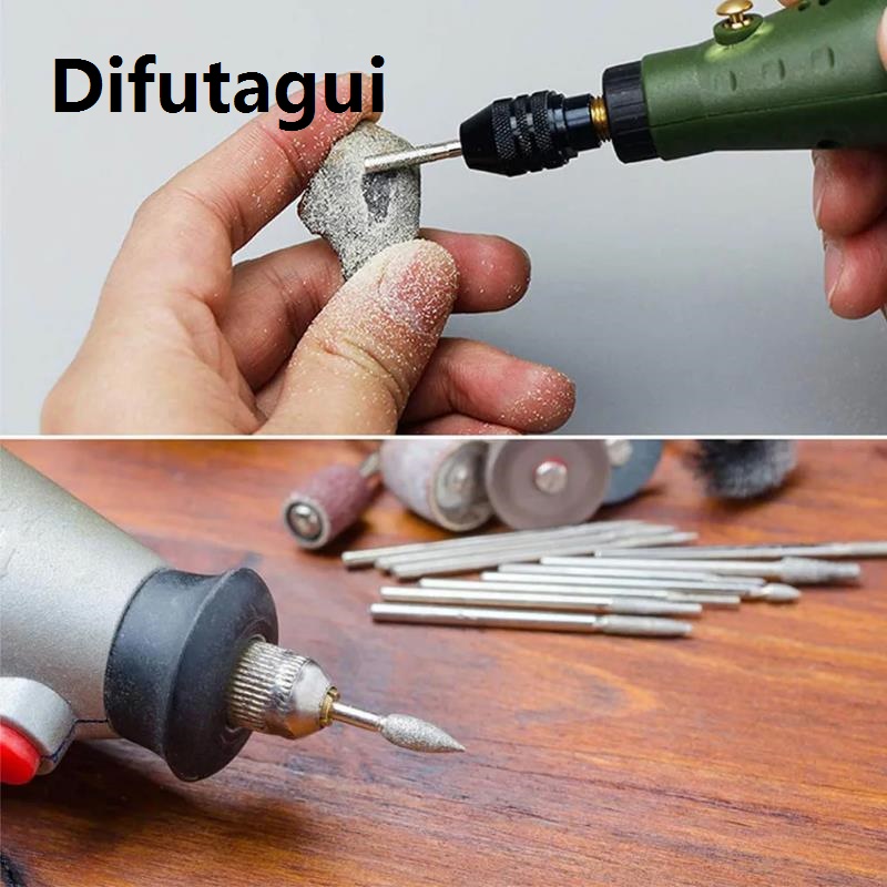 Difutagui Fifty percent discount 20PCS 2.35mm Shank Diamond Grinding Burr Needle Point Engraving Carving Polishing Jewelry Jade Stone Drill Bit Rotary Tool Set