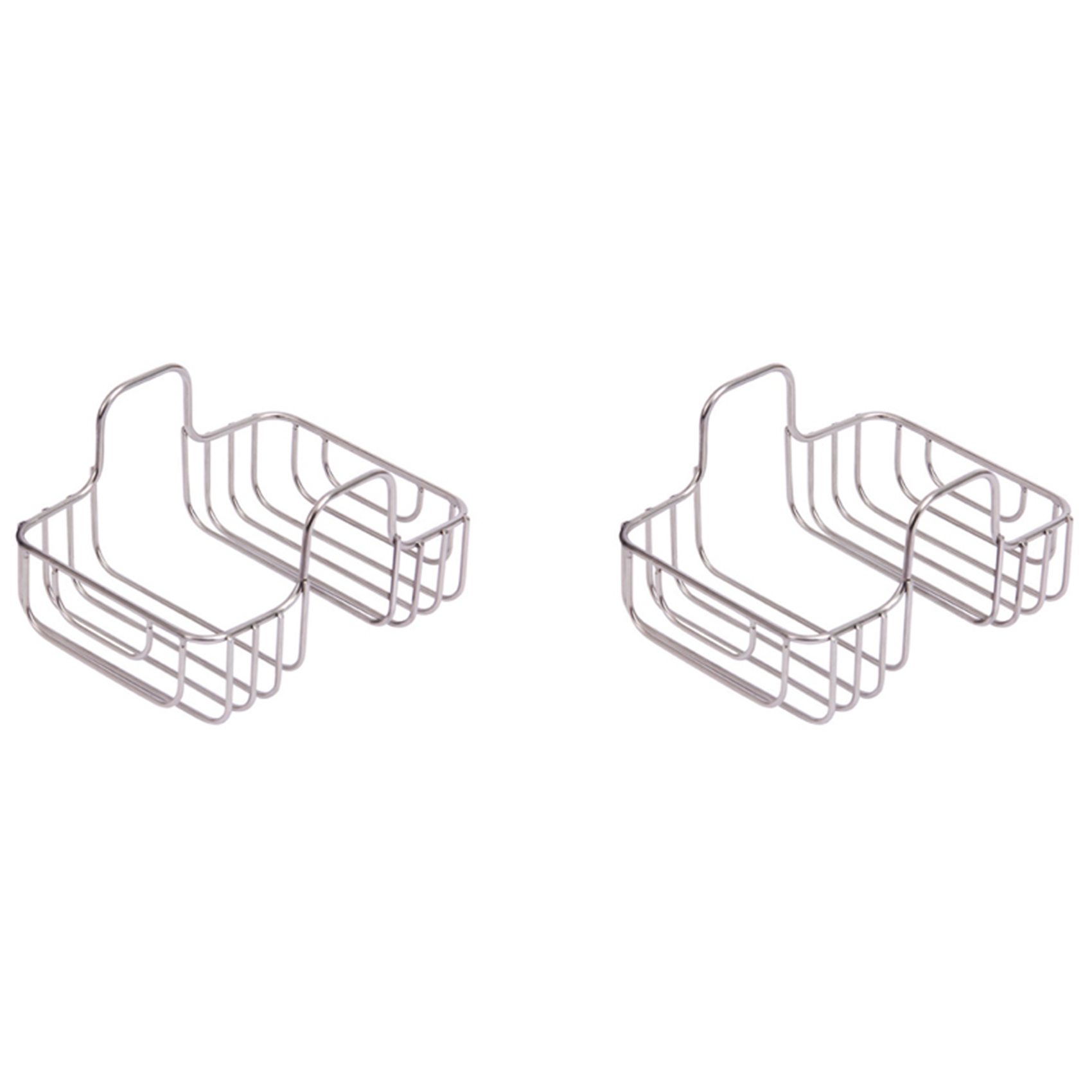fasdaga 2X Kitchen Gadget Double Sink Inner Hanger Dishwasher Sponge Steel Ball Stainless Steel Storage Rack Fruit Rack