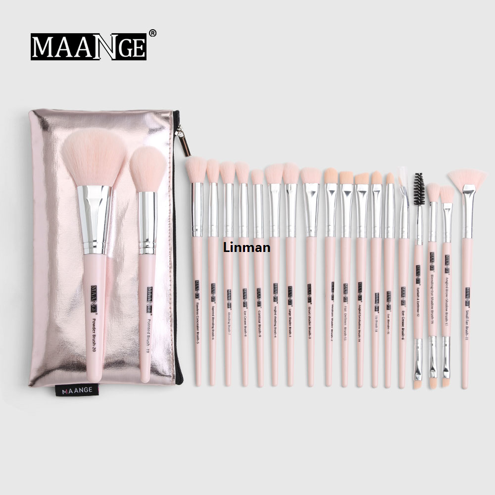 Linman 17f8FY+01 Makeup Tools with Pocket Best Blend Concealer Eyeshadow FoundLuxury ation Brush Most Makeup Brush Set Professional MAANGE 20 Branched MAG574