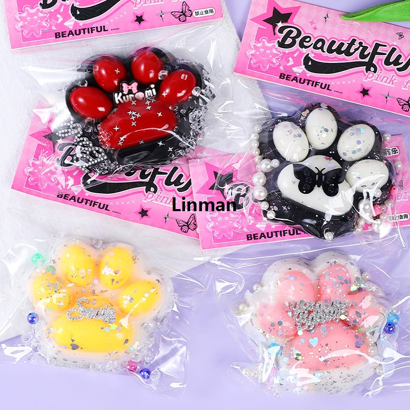 Linman Large Squeeze Cat Paw Toys Cute Decompressing Soft StreLuxury ss Relief Toys Sticky Pinching Slow Rebound Squishy Toy
