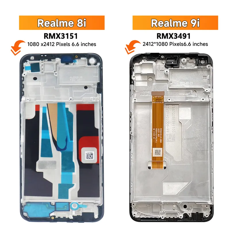 HOT 6.6| For Oppo Realme 8i RMX3151 LCD Display Touch Screen with Frame, For Realme 9i RMX3491 Display Replacement
