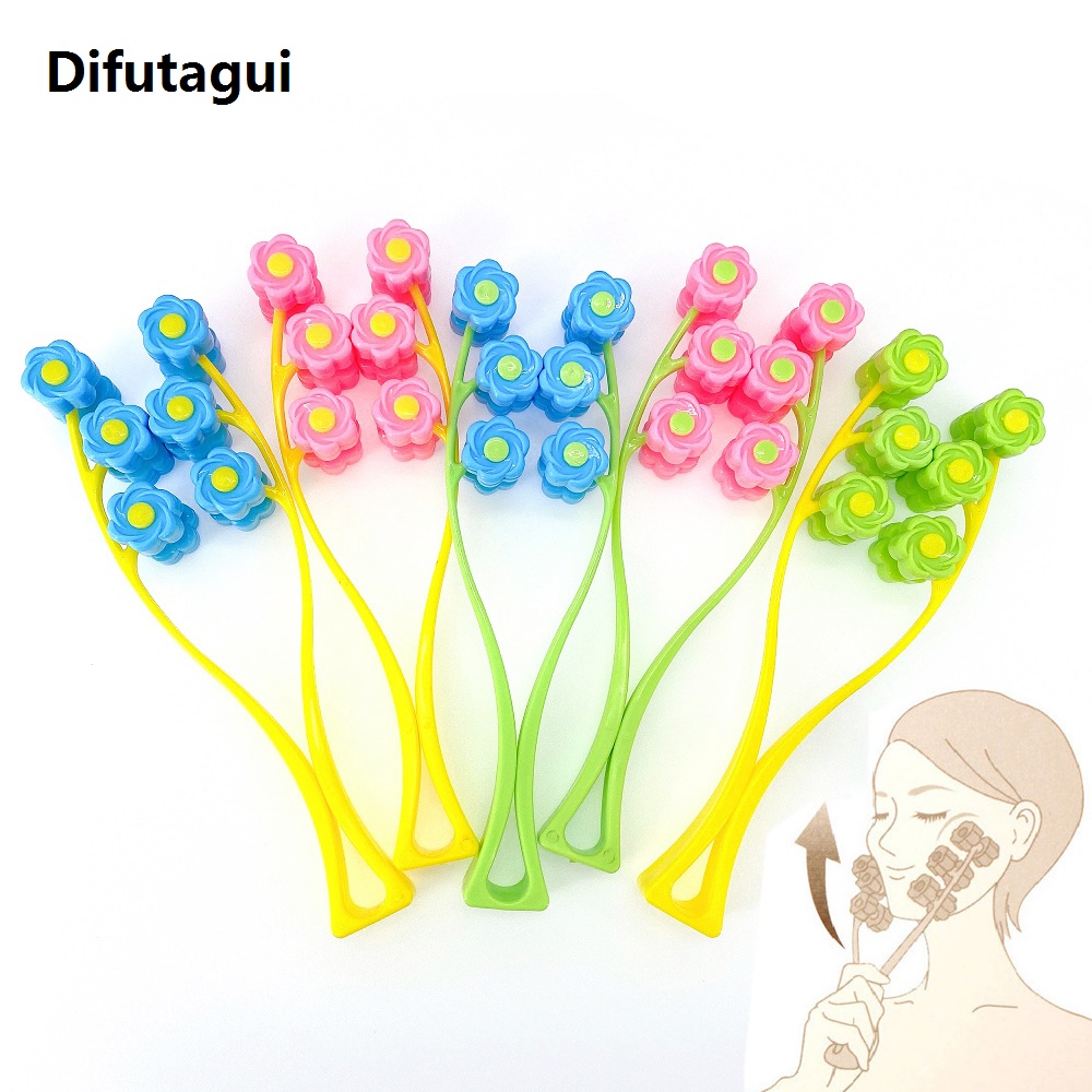 Difutagui New New Facial Massager Roller Portable Flower Shape Anti Wrinkle Face-Lift Slimming Face Relaxation Beauty Tools Finger Massage