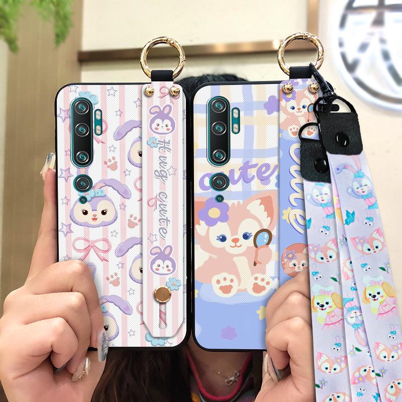 Silicone Lanyard Phone Case For Xiaomi Mi CC9 Pro/Note10/Note 10 Pro Durable Kickstand Phone Holder ring Wrist Strap