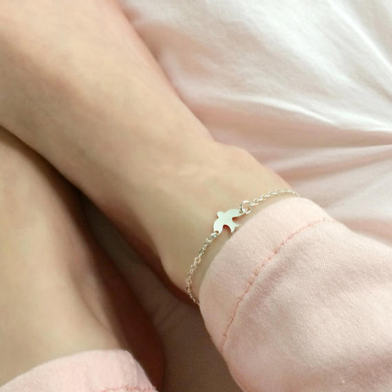【New Arrivals】European and American Cross-border New Fashion and Popular Peace Dove Beach Anchor Women's Simple Chain Bird Pearl Anchor