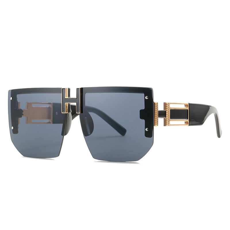HOT 2024 Luxury Brand Designer Rimless Oversized Sunglasses Women Men Fashion Vintage Square Flat Top Sun Glasses Shades UV400 SMGSLIB Mother