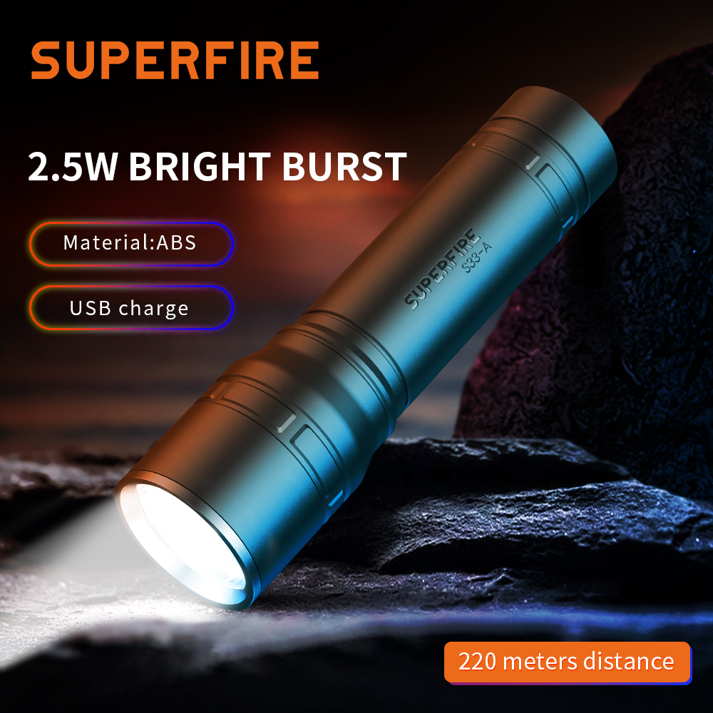 Bargain price SuperFire S33-A Small led flashlight long lasting rechargeable lamps Mini torch edc flashlights for Camping Hunting Lantern