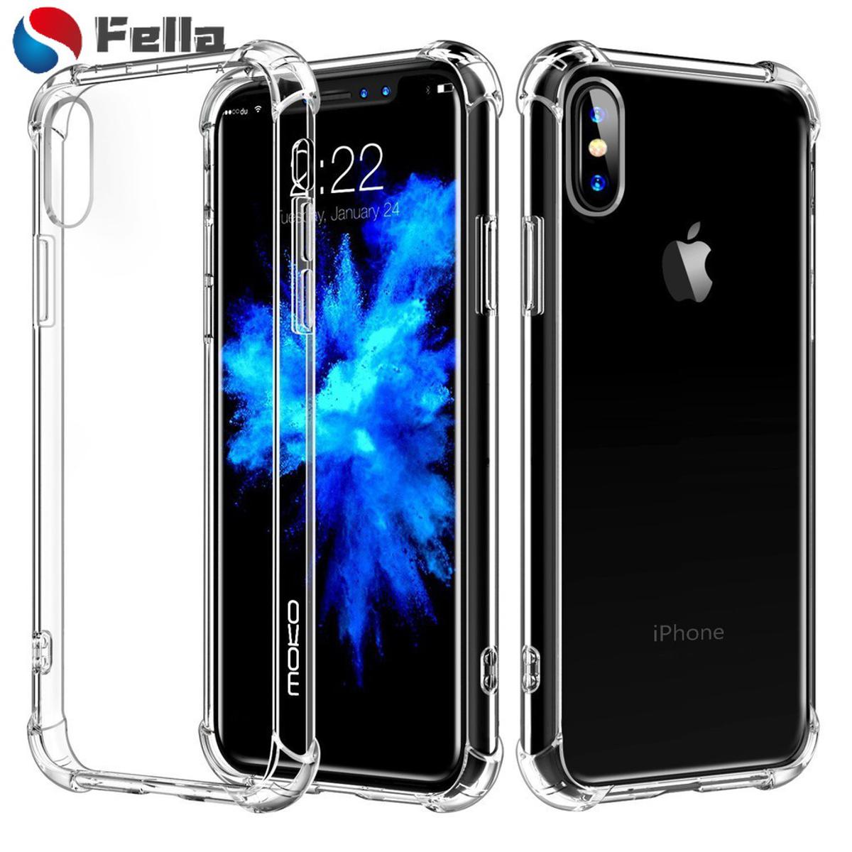 Sale Apple iPhone X Case Transparent Hybrid Slim Shockproof Soft TPU Bumper Cover