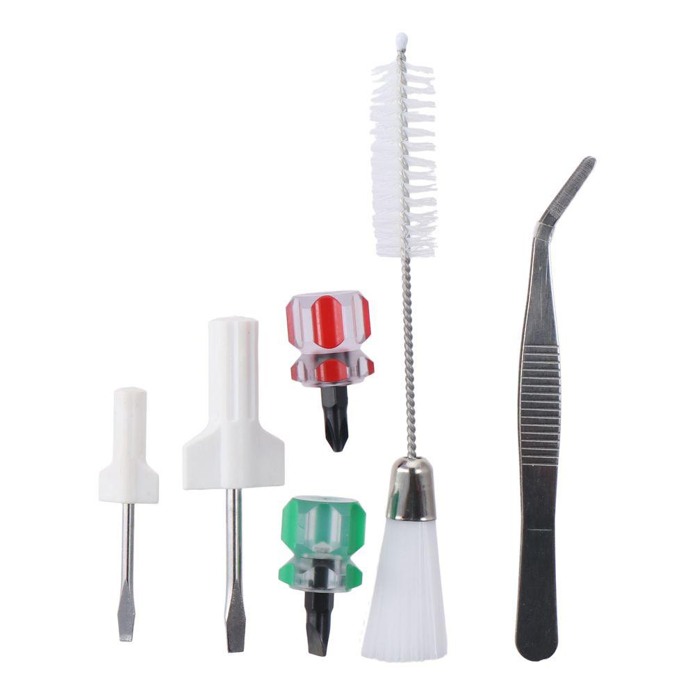 Double Headed Lint Brush Metal Sewing Machine Cleaning Kit 12.5cm Tweezers Double Headed Lint Brush Mini Portable Screwdriver For Machine