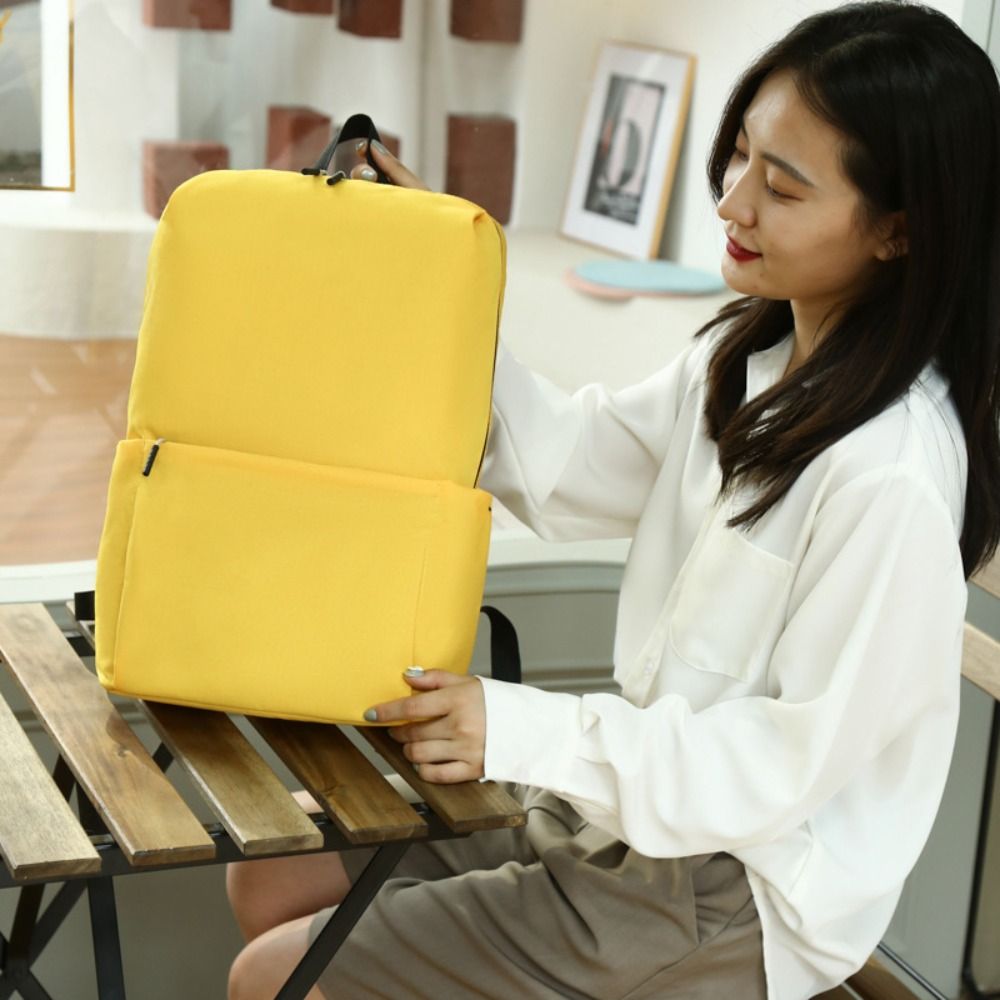 Ridge Protection Backpack Portable Large Capacity Book Storage Bags Canvas Large Handbag High School Backpacks Girls Shoulder Bags Students School Bags Solid Color Backpack Women Laptop Backpacks