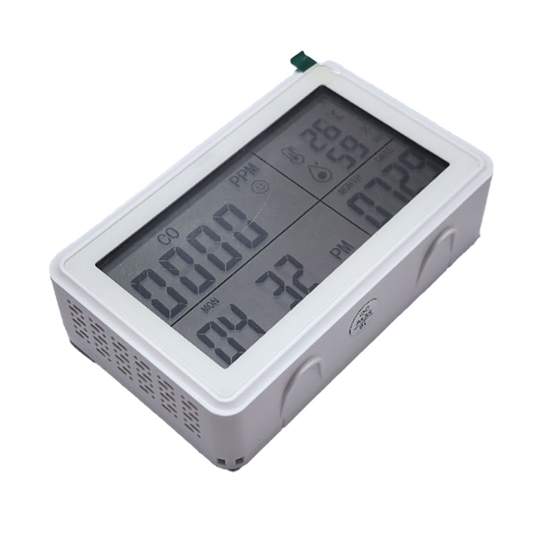 (GGBR)-Tuya WiFi Smart Desktop Clock with Alarm Calendar Thermometer Hygrometer CO Detector LCD Display for Alexa and