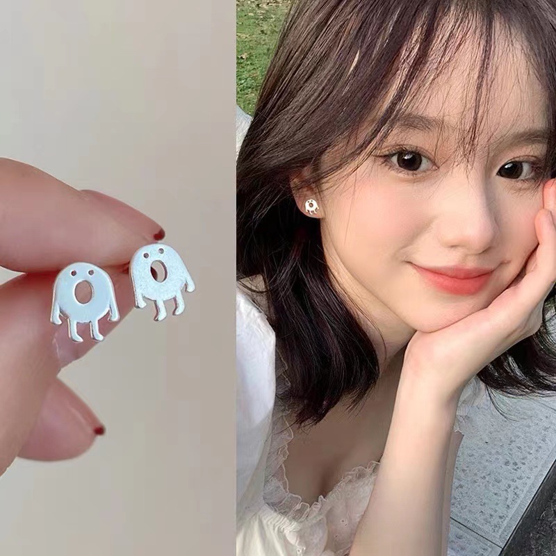 【Mega Sale】S925 little monster women's small and exquisite earrings 2022 new high-end cold ins ears