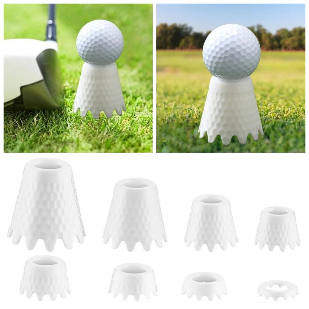 8Pcs Portable Creative Golf Tee Wave Shaped Bottom Design Golf Practice Tees Improve Accuracy Durable Plastic Golf Mat Golfer Gift