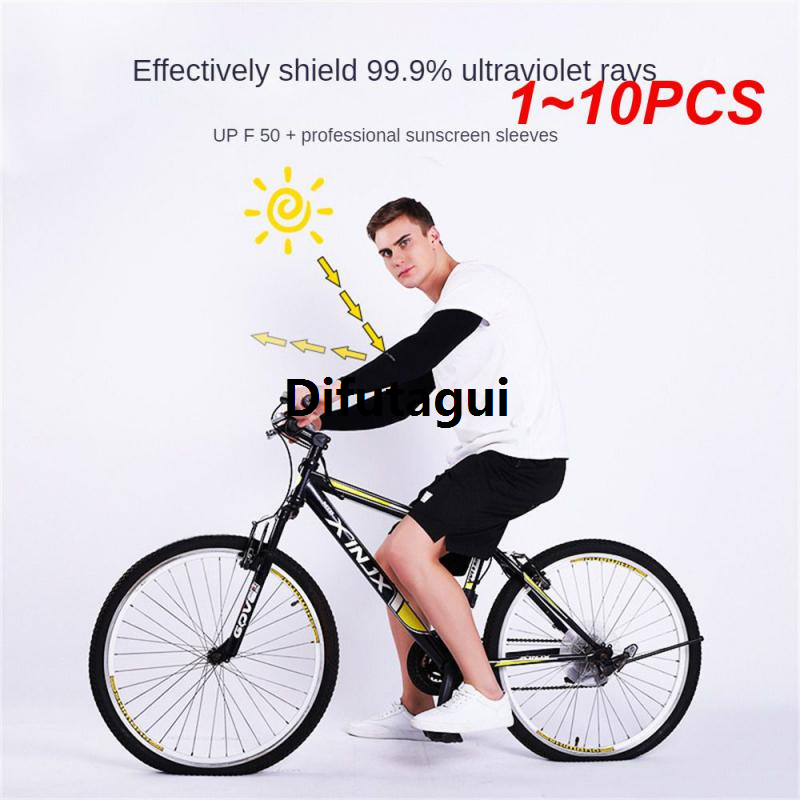 Difutagui 1~10PCS Breathable High Elasticity Fabric High Elasticity Arm Sleeves Original Sun Protection Ice Silk Fabric And Tight Shaping Ice Silk
