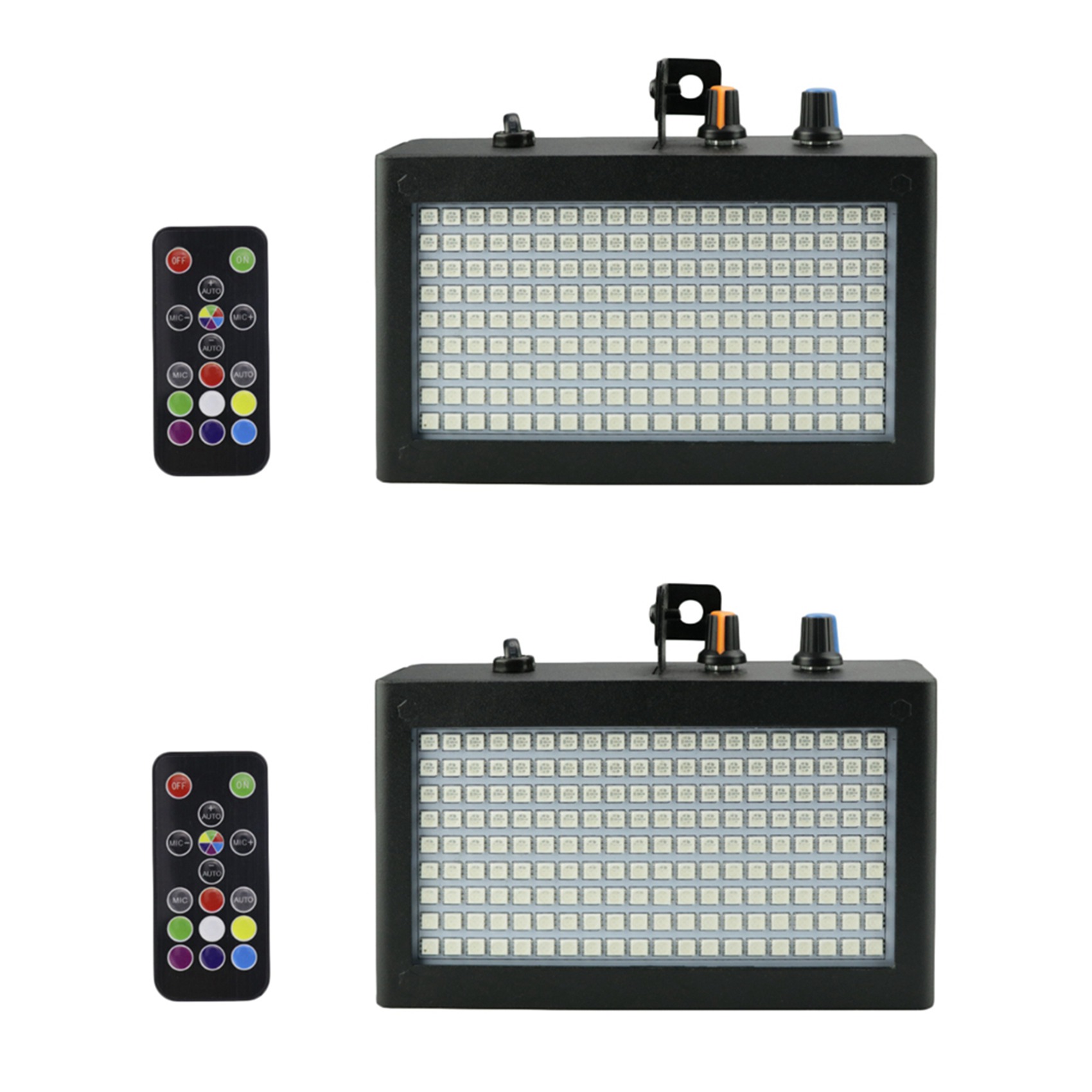 fasdaga 2X 180 LEDs Strobe Flash Light Portable 35W Remote Sound Control Strobe Speed for Stage Disco Bar Club(EU Plug)