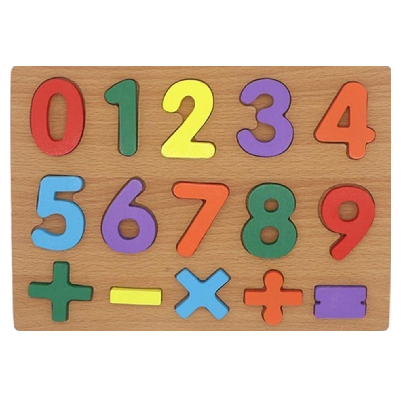 Montessori Wooden Number Puzzle (0-9) with Math Signs - Colorful Counting Toy for Kids, Preschool Educational Learning, Fine Motor & STEM Development, Birthday Gift