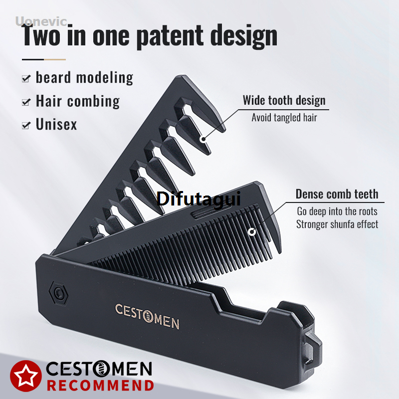 Difutagui Stackable Pocket Hair Comb EN Multifunctional CUSTOM Portable Plastic Sales promotion Hot Selling Folding Men's Pomade Beard Hair Design Wide Tooth Comb