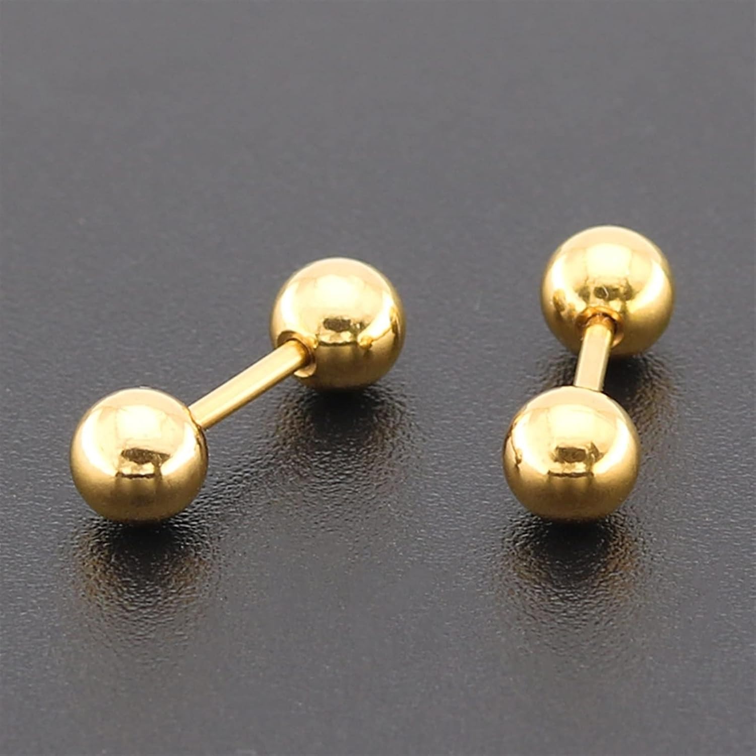 1 Pair Stainless Steel Ball Stud Earrings | Hypoallergenic Cartilage & Lobe Barbell Earrings | Unisex | , 2.5mm,