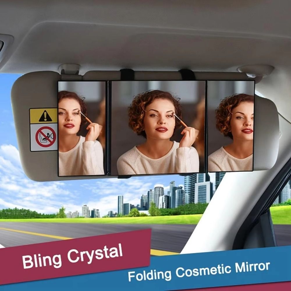 Exquisite HD Car Sun Visor Vanity Mirror Foldable Ultra-thin Sun Visor Cosmetic Mirror Universal Setting Car Makeup Mirror Decorative