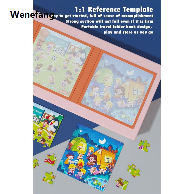 Wenefang EZYLITTLES 3 in 1 Magnetic Puzzle Book Jigsaw Puzzle Children Early Education Montessori Toys for kid Present Gift Kids