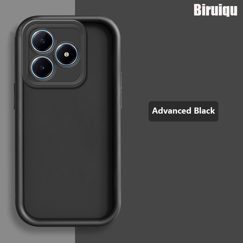 Biruiqu For Realme C63 New Angel Eye Step Lens Full Pack Thickened Anti Drop Silicone Protective Cover