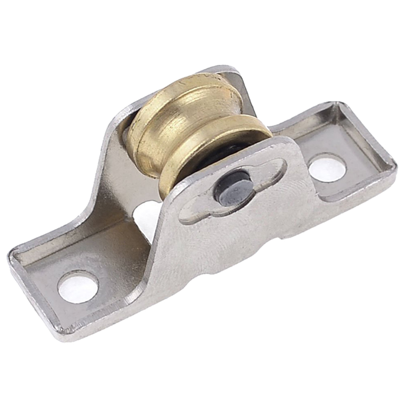 fasdaga 5X 1.6cm Dia Single Roller Window Pane Pulley Doors Wheel Silver + Gold