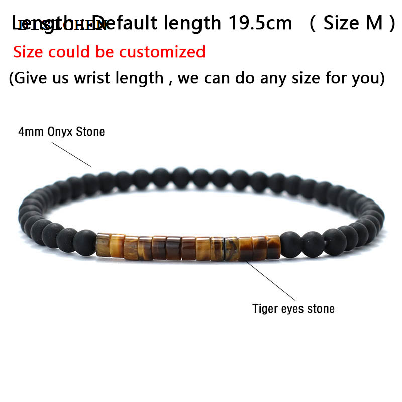 DISICHEN Original New Minimalist 4mm Bead Bracelet Unisex Emperor Onyx Small Stone Braclet Meditation Yoga Strand Braslet Couple Brazalete Pulsera