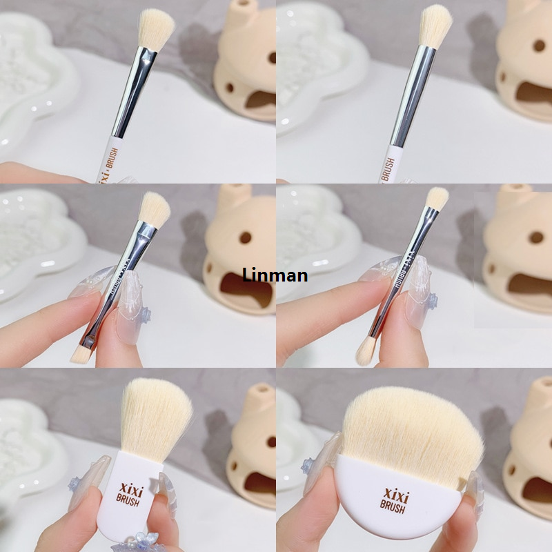 Linman 6PCS Mini Travel Women Makeup Brushes Set Portable Soft Conceale r Brush Beauty Foundation Eye Shadow Tool Eyelash Brush With Box
