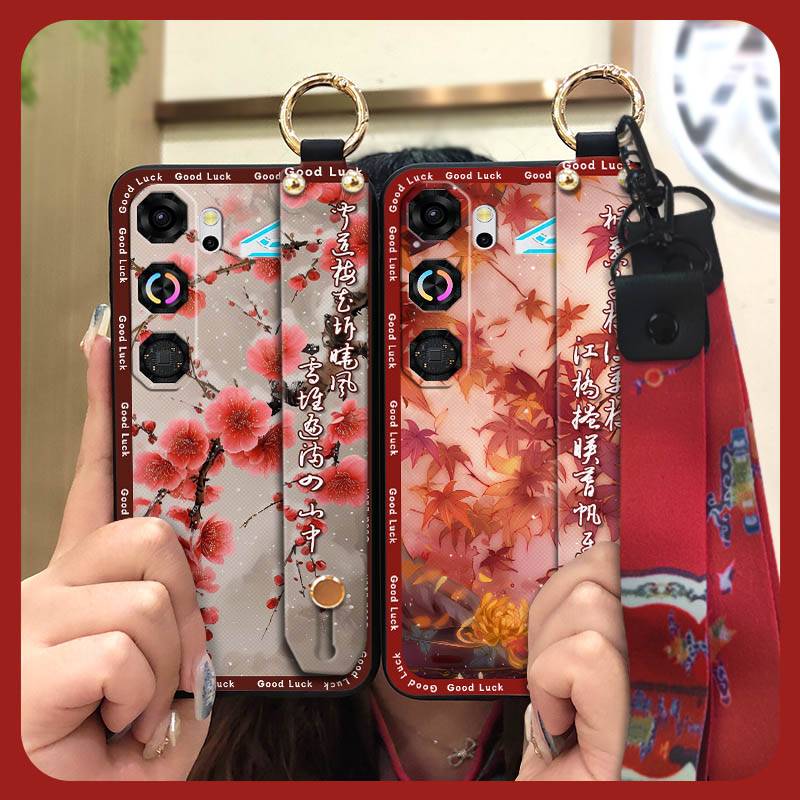 Wristband Anti-knock Phone Case For ZTE Nubia Neo5 GT Silicone Shockproof Anti-dust Phone Holder Protective Elderly lady