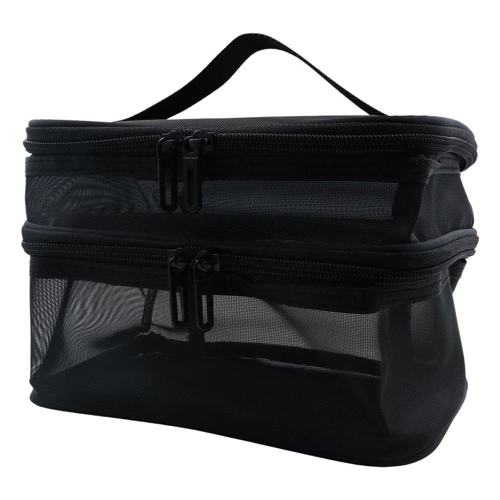 Wenefang Upgrades PU Cosmetic bag fashion double zipper makeup bag portable large capacity Waterproof travel goods makeup organizer