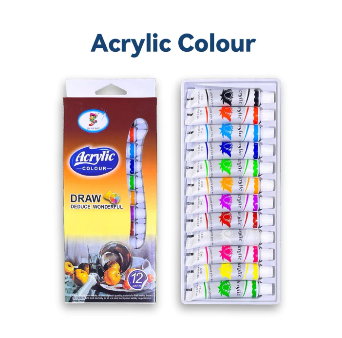 Acrylic Color Set 12 Tubes with Each 12ML Set
