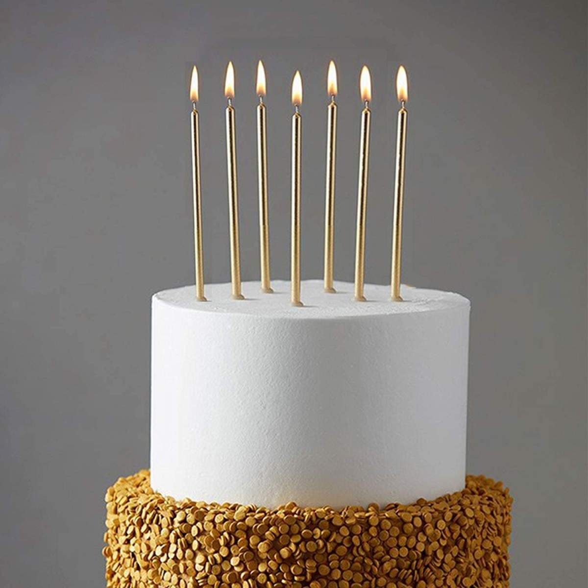 Gold Birthday Candles Pack Of 6