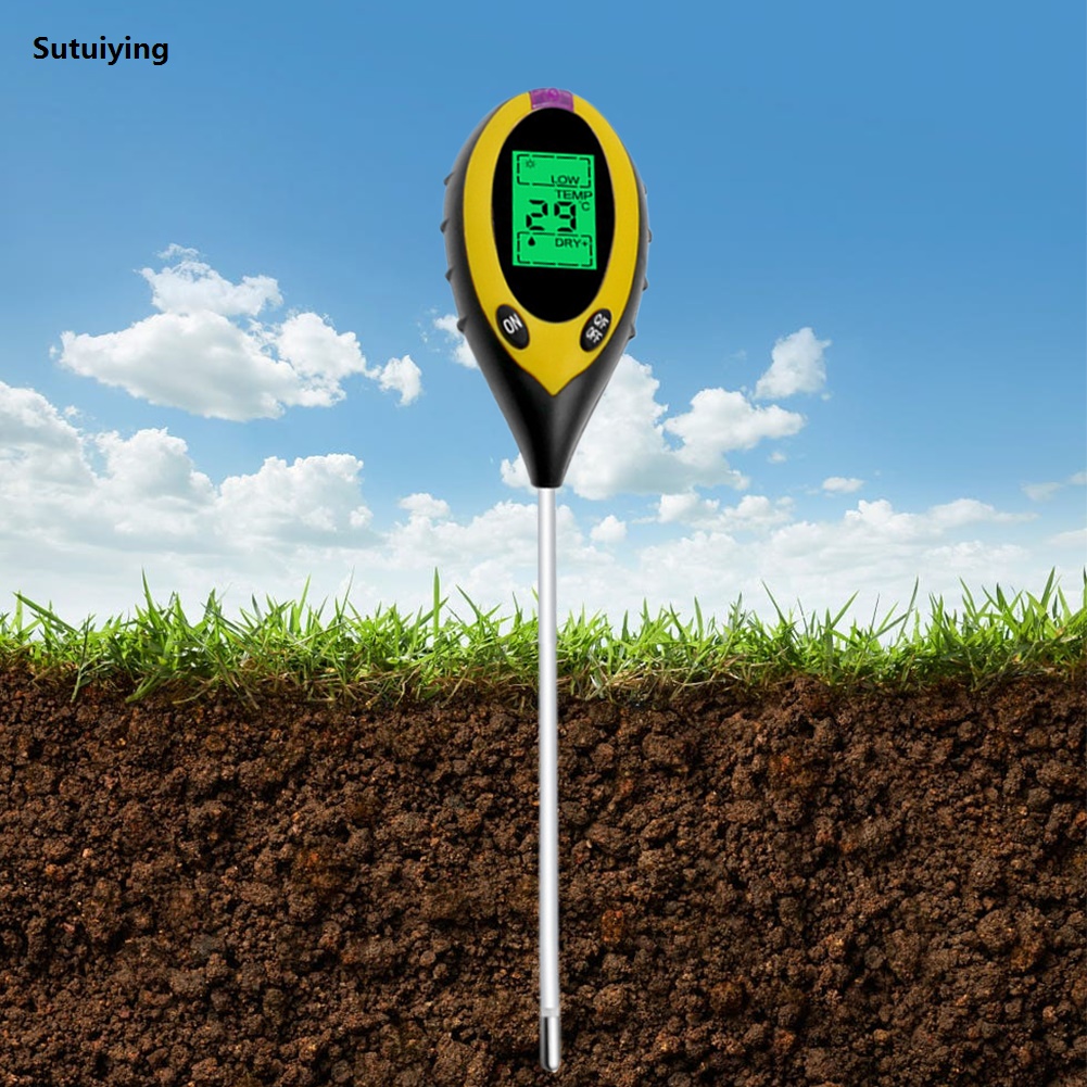 Sutuiying Temperature Humidity Meter Wireless Smart Soil Tester LCD Digital Hot Selling Display Smart Temperature Humidity Monitor Light and PH Tester