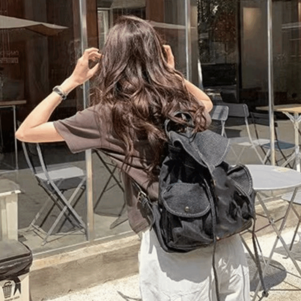 Fashion Large Capacity Denim Backpack Canvas Vintage Unisex Backpack Versatile Fashion Shoulder Bag School