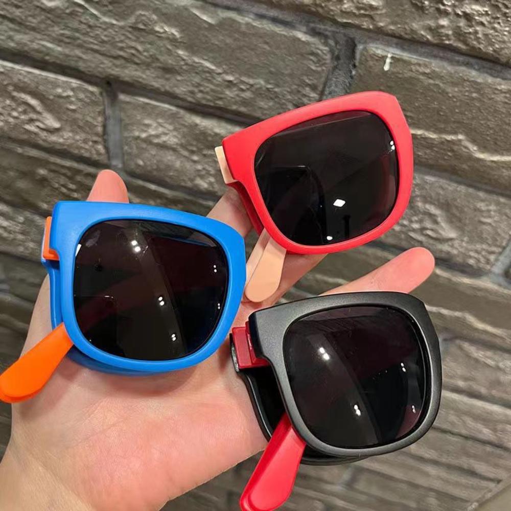 【Pocket king VOX 】Lightweight Sunglasses Stylish UV protection Folding sunglasses Portable Children's Candy colored glasses for Outdoor activities Beach Summer fashion Kids fashion Eye