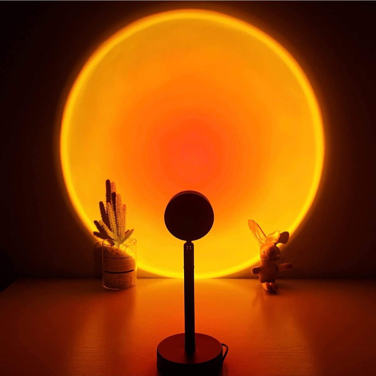 Sunset Lamp Light Lamp Rainbow Floor Lamp Sun Never Sets Projection Night Light With Stand USB Charging Wall Decoration Light