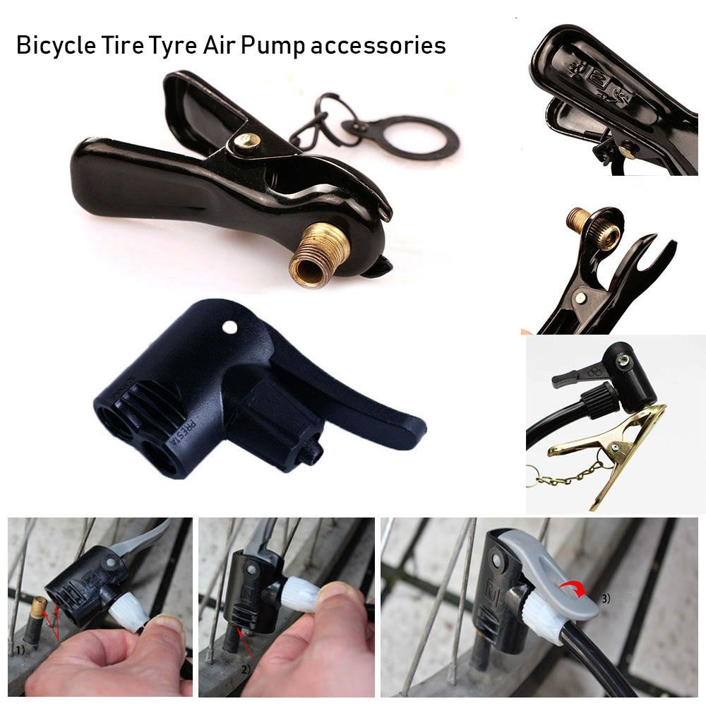 2019 Outdoor Cycling Tools Bicycle Tire Tyre Air Pumps FV AV Valves Inflator Pump Nozzle/Clips Multi-use Connector Head