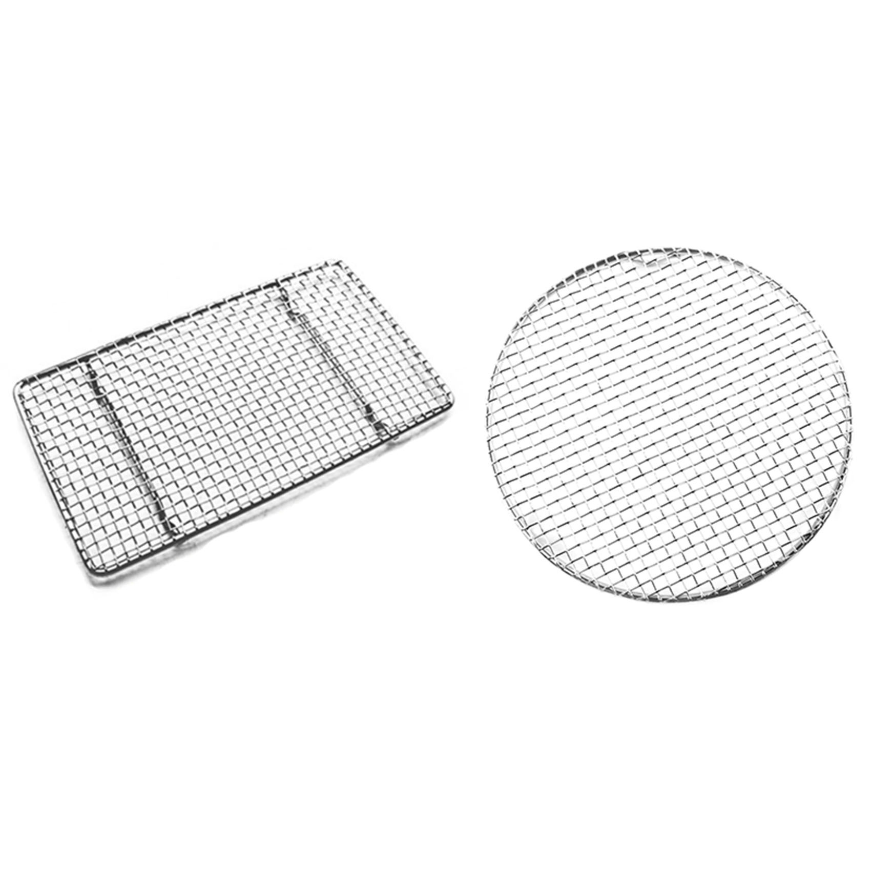 NAMUNY 2 Pcs Fried Tempura Net Hamburger Fried Chicken Grease Net Japanese Cuisine Pork Rack Home, Rectangle & Round