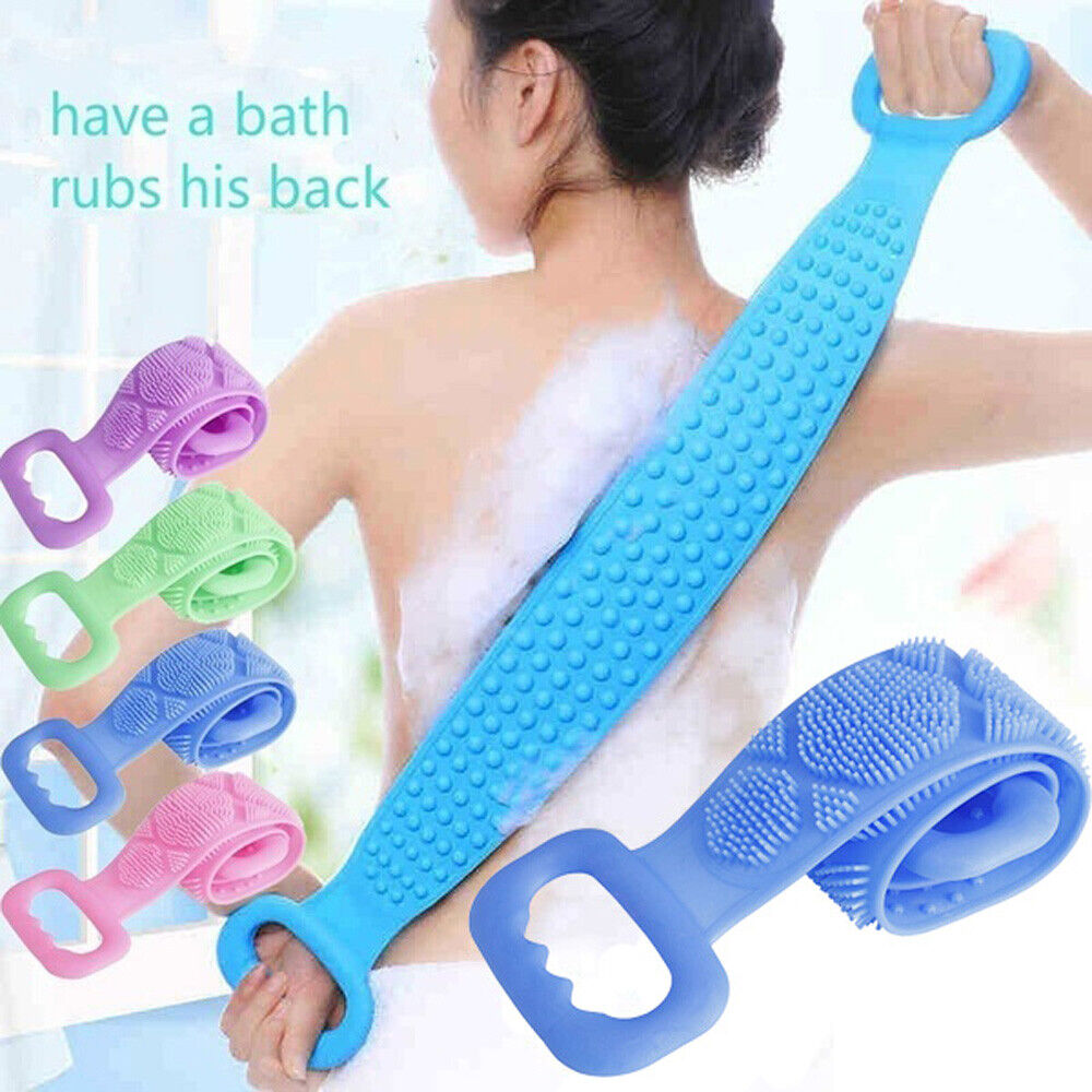 Silicone Body Brush Bath Belt Bath Shower Exfoliating Back Brush Bath Wash Belt Cleaning Tools Bath Scrub Belts Stain Removal