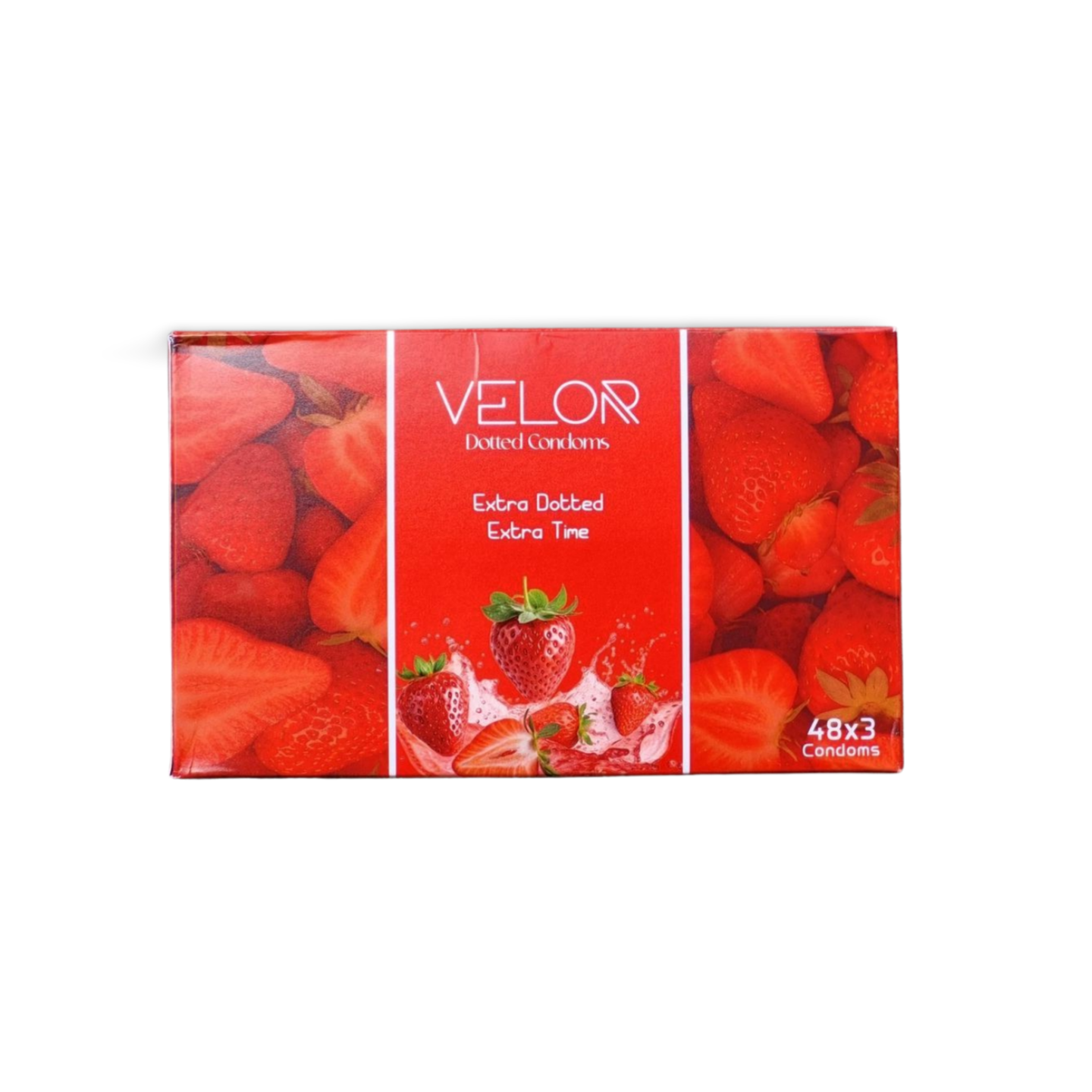 VELOR / Extra Dotted / Extra Time / Strawberry Flavored Condoms / Wholesale