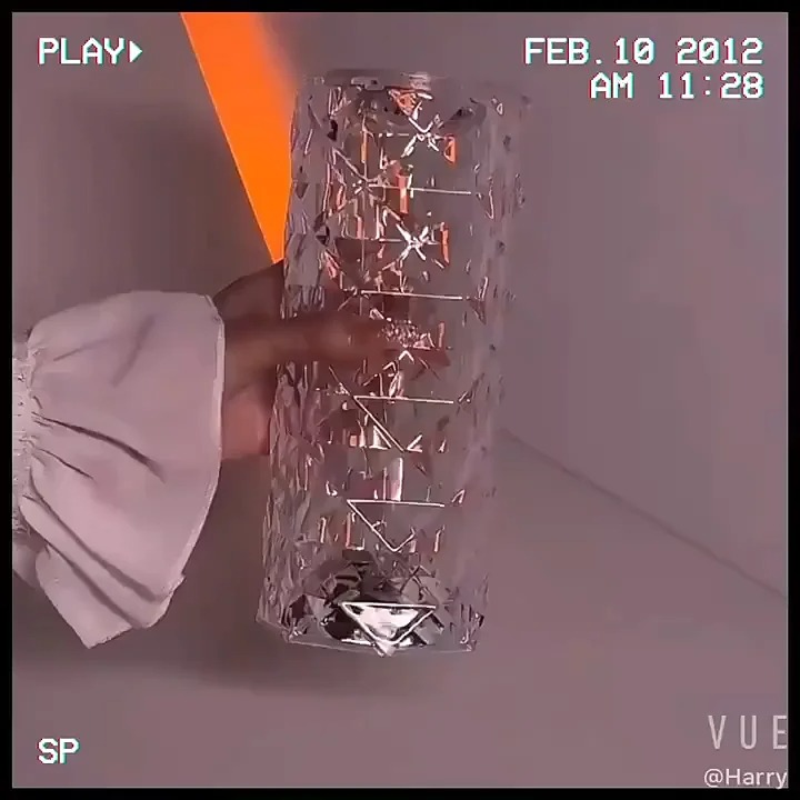 Crystal Table Lamp Rose Light Projector 3/16 Colors Adjustable Romantic Diamond Atmosphere LED Light