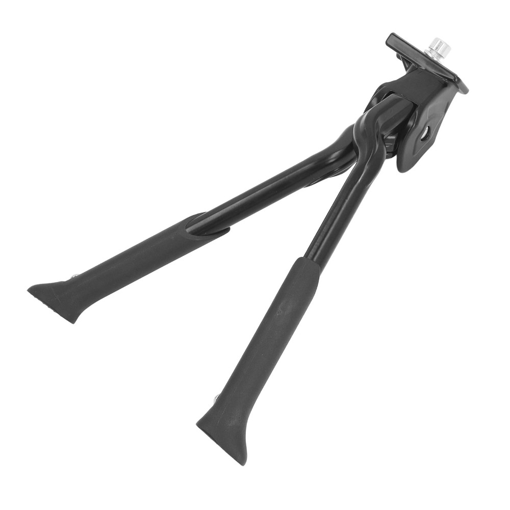 Durable Aluminum Alloy Bike Kickstand 7‑hole Height Adjustment Easy Installation Double Leg Bike Kickstand Foldable Anti-Slip Bicycle Support Riding Accessories