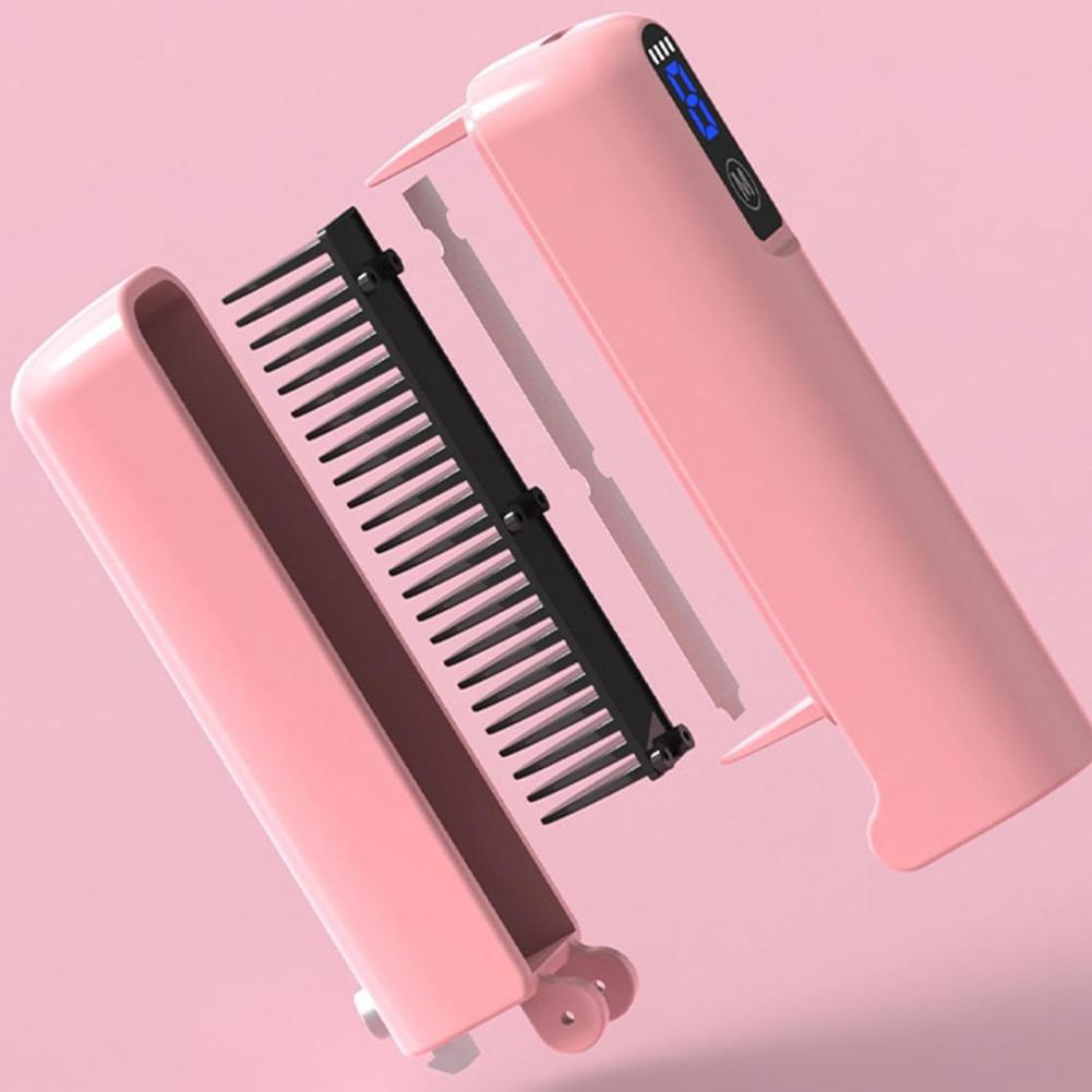 Hair Straightening Tool Portable Hot Brush Foldable Hair Straightener Comb with Fast Heating Usb Rechargeable Led for Travel