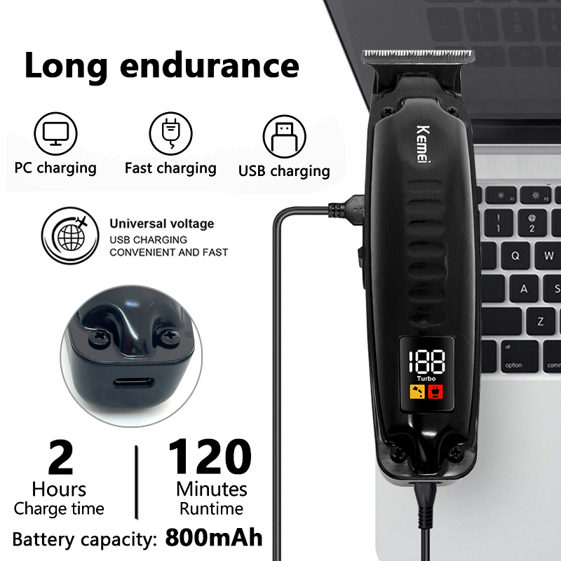 New Kemei KM-1578 Hair Clipper 2299 Same Style 0mm Head Hair Clipper Zero Gap Carving Professional Electric Scissors