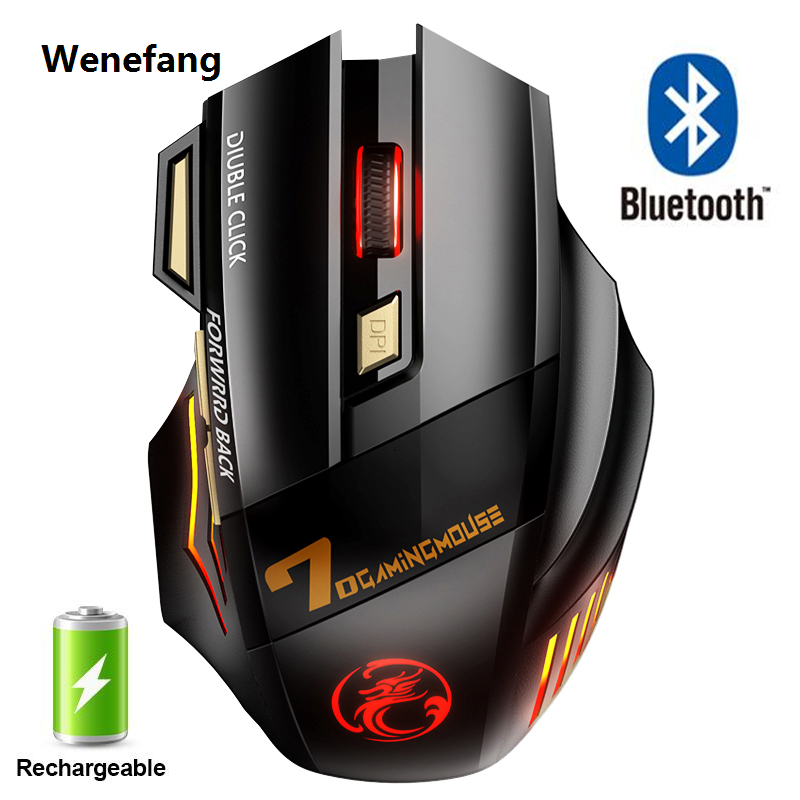 Wenefang Home Gaming Mouse Electric Rechargeable Wireless Mouse Bluetooth Gaming Luxury Brain Ergonomic Mouse with Backlight RGB Silent Mouse for Laptops