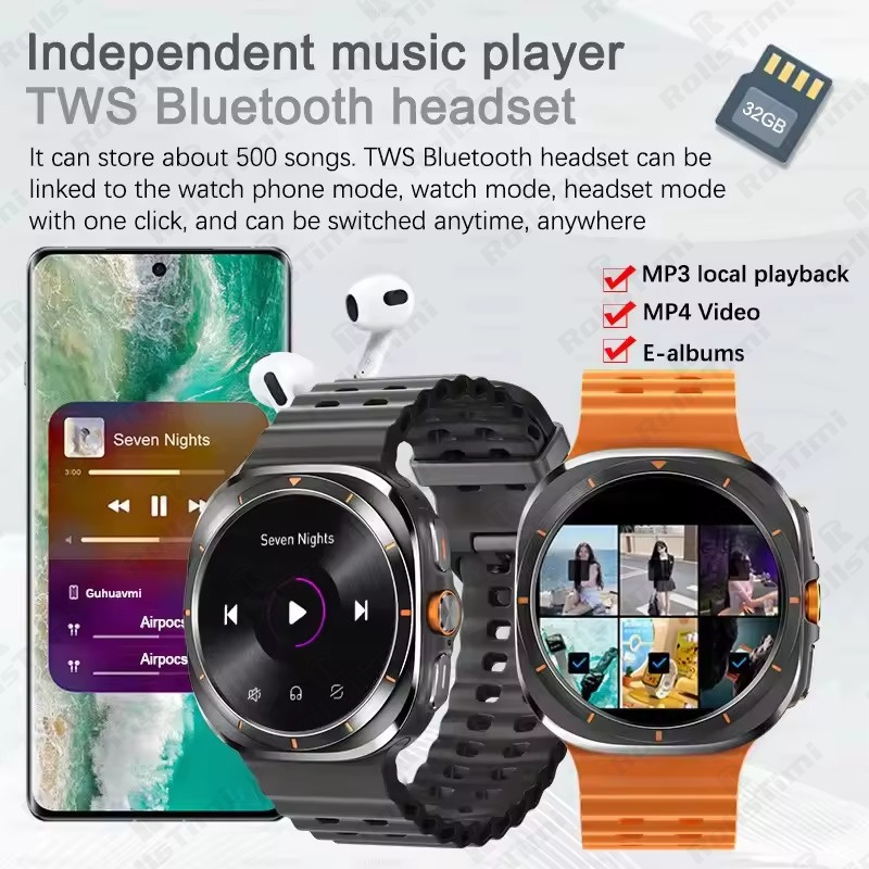 Linman Smart Watch 7 Ultra 32GB memory video NFC 1.5Inch HD AMOLED ScrLuxury een Smart watch Men Sport Fitness Tracker Smartwatch Women 2024