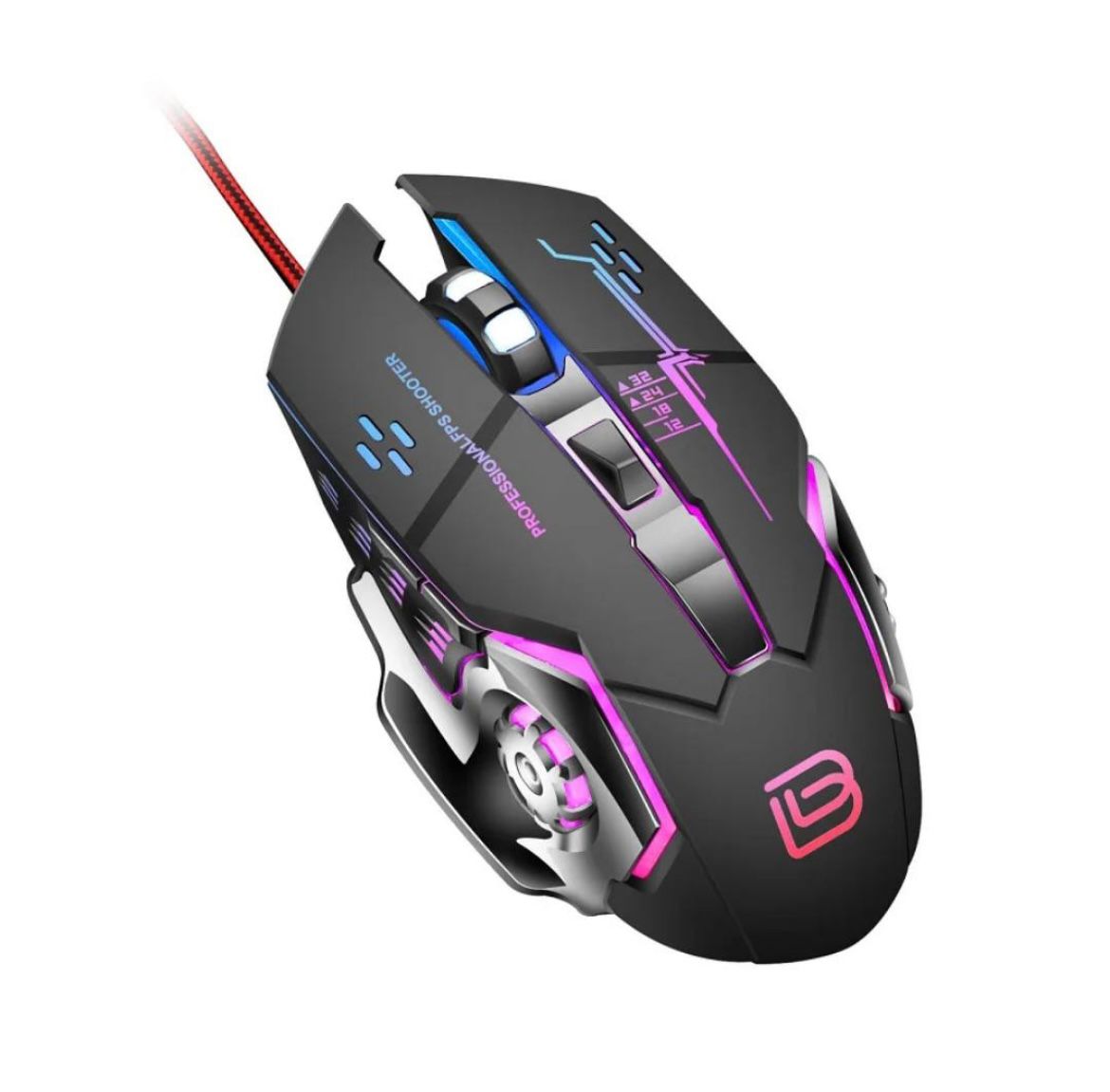 BAJEAL G8 Gaming Mice - Portable Luminous Wired Gamer Mice with LED Lamp | Comfortable Ergonomic Programming Mice for Desktop PC Laptop Gamer Gaming Mouse